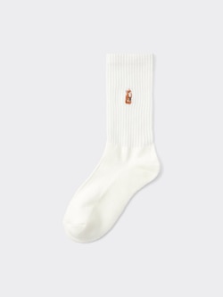 スタイルヒートパイルクルーソックス(刺繍)