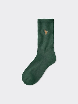 スタイルヒートパイルクルーソックス(刺繍) 【レディース】 【インナー・下着】【GU公式/ジーユー】 【DARK GREEN】 スタイルヒートパイルクルーソックス(刺繍) 【レディース】 【インナー・下着】【GU公式/ジーユー】 【DARK GREEN】
