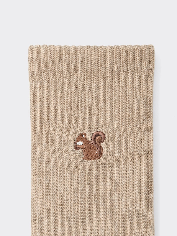 スタイルヒートパイルクルーソックス(刺繍)
