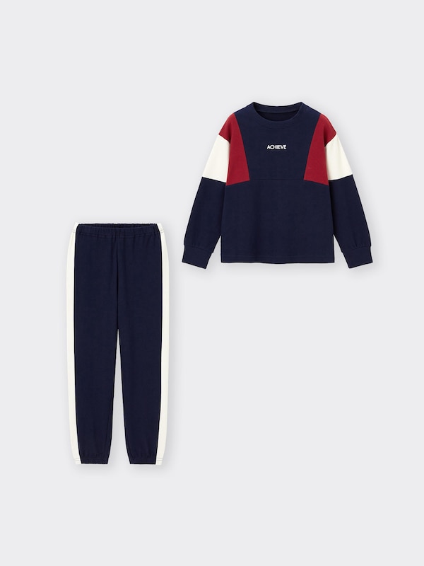 KIDS(男女兼用)コットンスウェットラウンジセット(切り替え)