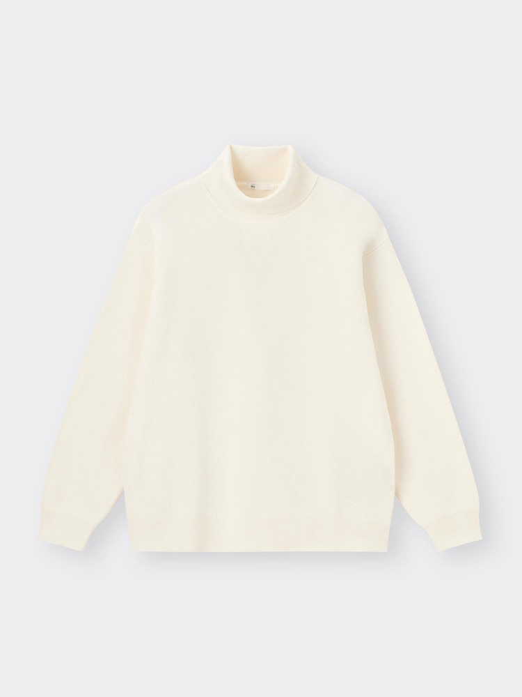 高品質】クリーム色 ニット タートルネック セーターgu この上なし