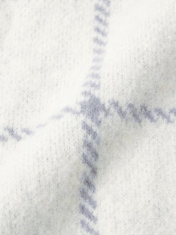 ブラッシーニットVネックカーディガン(チェック)