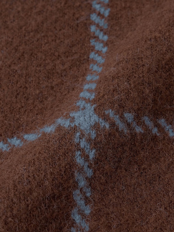 ブラッシーニットVネックカーディガン(チェック)