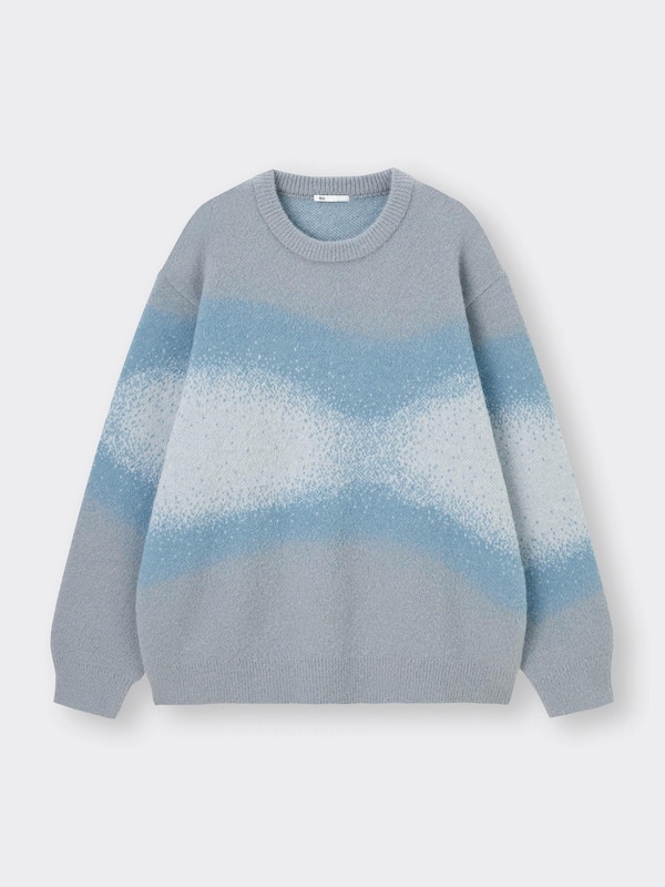 ブラッシーニットクルーネックセーター(グラデーション)
