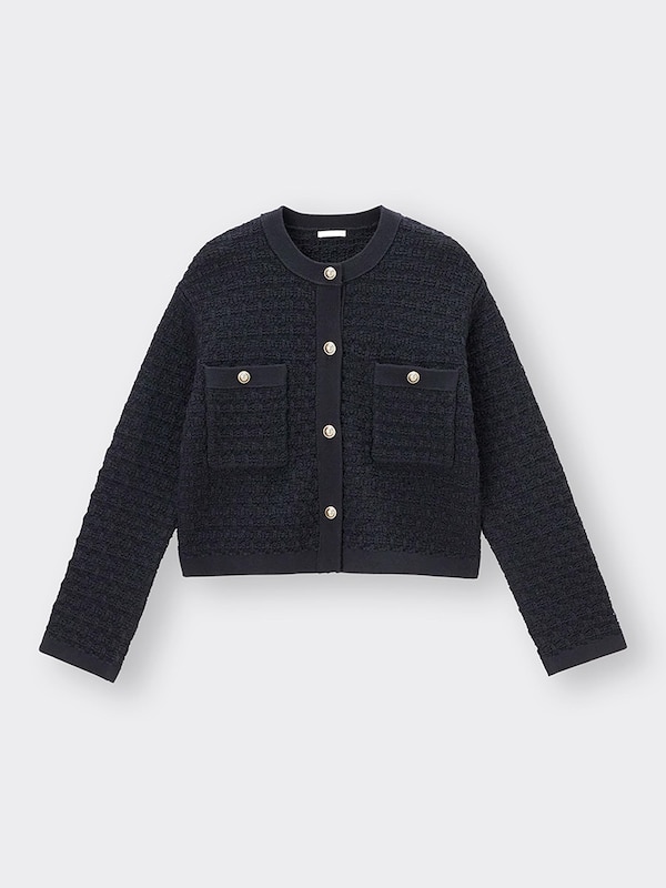 ダブルポケットニットジャケット(長袖)