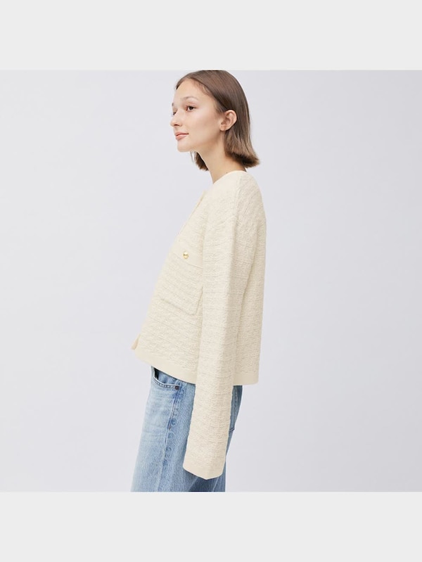 ダブルポケットニットジャケット(長袖)