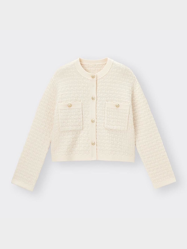 ダブルポケットニットジャケット(長袖)