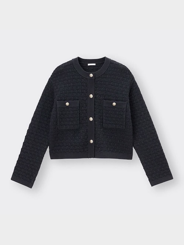 ダブルポケットニットジャケット(長袖)
