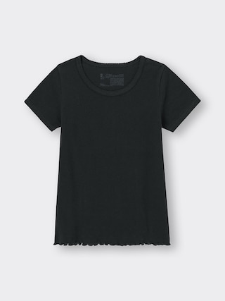 GIRLSドライコットンリブT(半袖)+E 【KIDS・TEEN】 【キッズ インナー・下着】【GU公式/ジーユー】 【BLACK】 GIRLSドライコットンリブT(半袖)+E 【KIDS・TEEN】 【キッズ インナー・下着】【GU公式/ジーユー】 【BLACK】