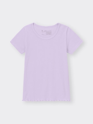GIRLSドライコットンリブT(半袖)+E 【KIDS・TEEN】 【キッズ インナー・下着】【GU公式/ジーユー】 【PURPLE】 GIRLSドライコットンリブT(半袖)+E 【KIDS・TEEN】 【キッズ インナー・下着】【GU公式/ジーユー】 【PURPLE】