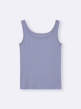 コットンブレンドリブレースタンクトップ(ドライ) 【レディース】 【Tシャツ・スウェット】【GU公式/ジーユー】 【BLUE】 コットンブレンドリブレースタンクトップ(ドライ) 【レディース】 【Tシャツ・スウェット】【GU公式/ジーユー】 【BLUE】