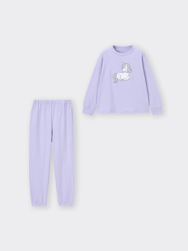 KIDS(男女兼用)コットンスウェットラウンジセット(ユニコーン)