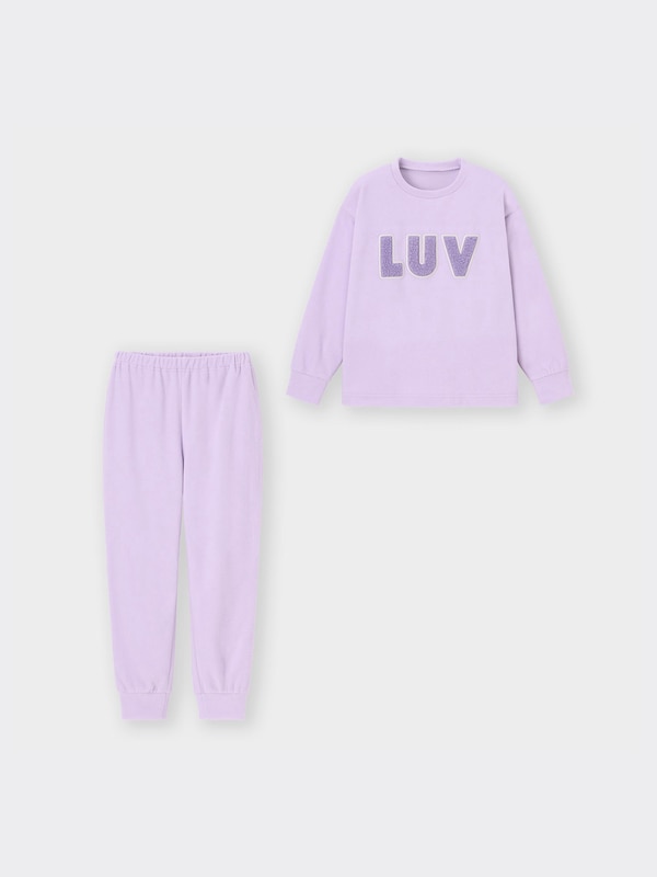 KIDS(男女兼用) フリースラウンジセット(長袖&ロングパンツ)(ロゴ)+E