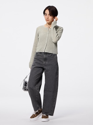 バレルレッグジーンズB+EC(丈短め68.0cm)(セットアップ可能) 【レディース】 【パンツ】【GU公式/ジーユー】 【DARK GRAY】 バレルレッグジーンズB+EC(丈短め68.0cm)(セットアップ可能) 【レディース】 【パンツ】【GU公式/ジーユー】 【DARK GRAY】