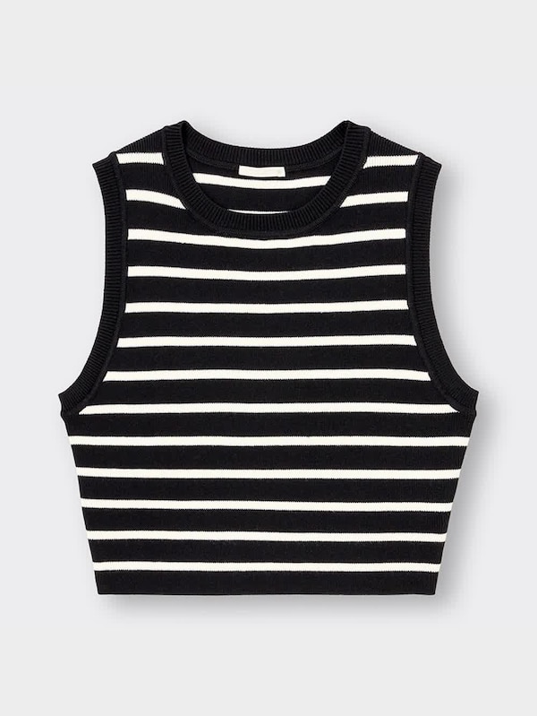 ニットクロップドタンクトップ(ボーダー)+E