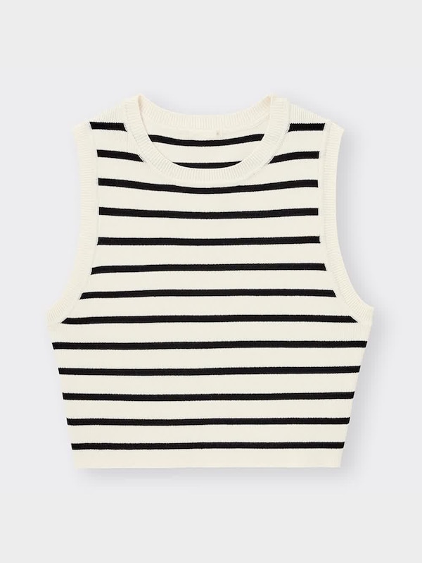 ニットクロップドタンクトップ(ボーダー)+E
