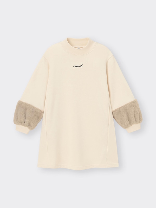 GIRLSファーリースリーブスウェットワンピース