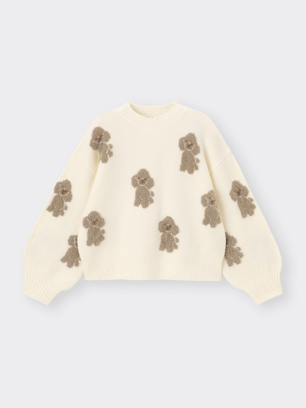 GIRLSジャカードセーター(トイプードル)