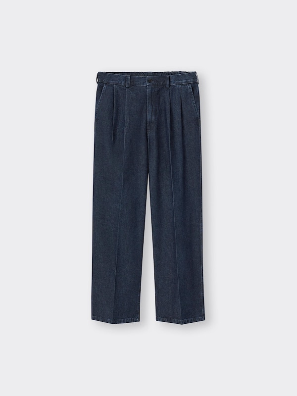 デニムツータックバギースラックス+EC(丈長め80.0cm)