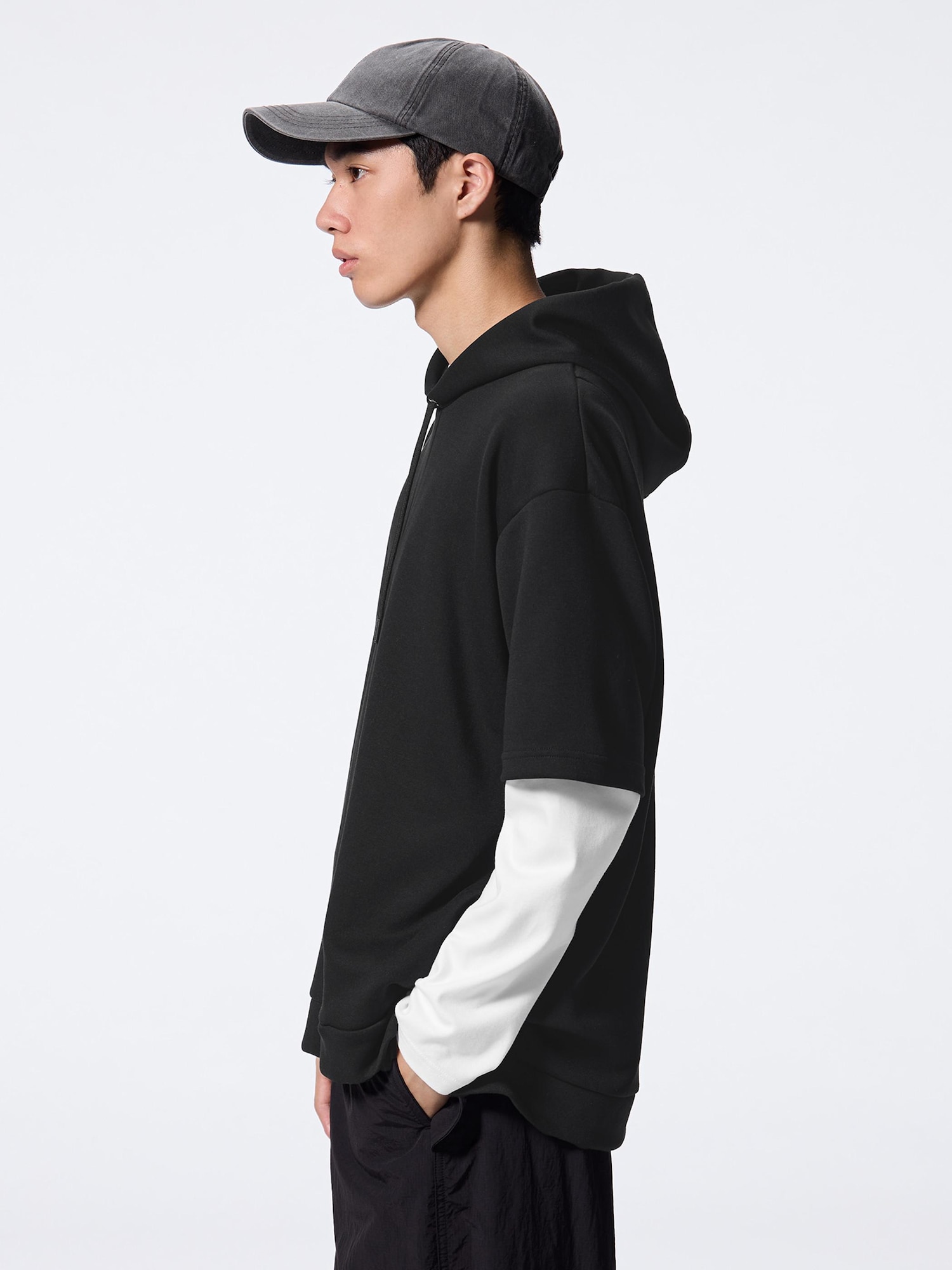 GU公式 | ドライダブルフェイスパーカ(5分袖)