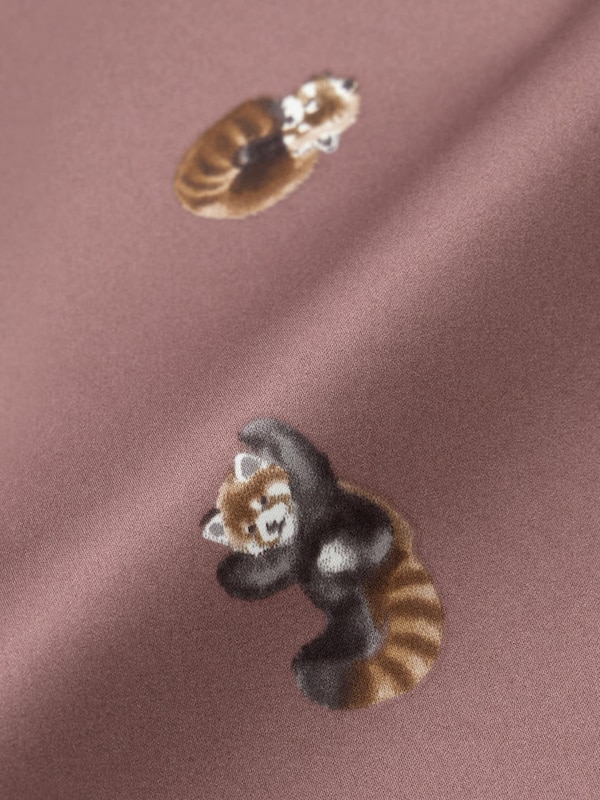 サテンパジャマ(半袖&ショートパンツ)(レッサーパンダ)