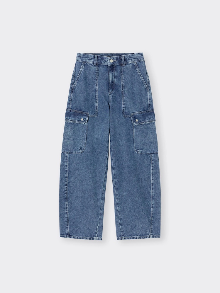 GU公式 | バレルレッグカーゴジーンズ(丈標準71.0～75.0cm)