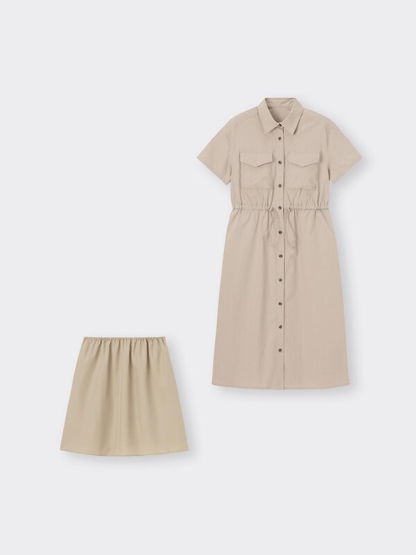 ワークシャツワンピース(半袖)Q