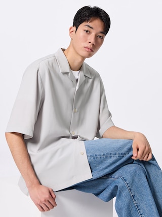 オープンカラーシャツ(5分袖) 【メンズ】 【シャツ・ポロシャツ】【GU公式/ジーユー】 【LIGHT GRAY】 オープンカラーシャツ(5分袖) 【メンズ】 【シャツ・ポロシャツ】【GU公式/ジーユー】 【LIGHT GRAY】