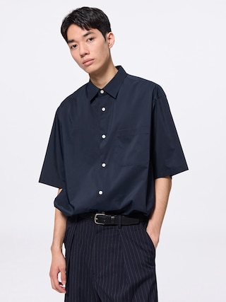 ブロードオーバーサイズシャツ(5分袖) 【メンズ】 【シャツ・ポロシャツ】【GU公式/ジーユー】 【NAVY】 ブロードオーバーサイズシャツ(5分袖) 【メンズ】 【シャツ・ポロシャツ】【GU公式/ジーユー】 【NAVY】