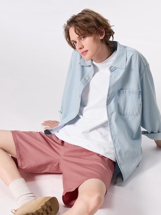 コットンリラックスハーフパンツ 【メンズ】 【パンツ】【GU公式/ジーユー】 【PINK】 コットンリラックスハーフパンツ 【メンズ】 【パンツ】【GU公式/ジーユー】 【PINK】