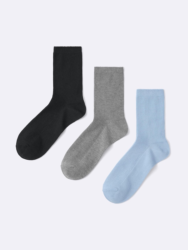 リブカラークルーソックス3P