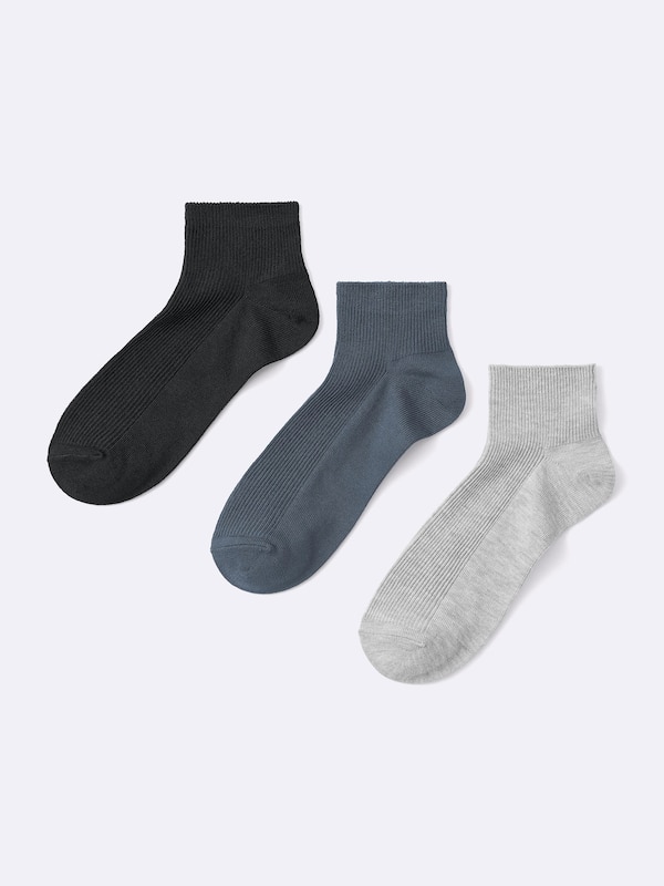 リブカラーアンクルソックス3P
