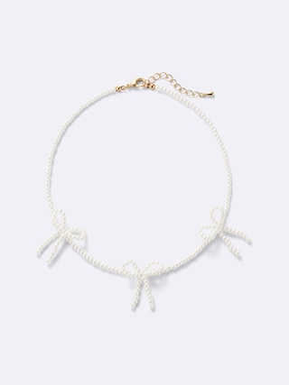 ビーズリボンネックレス 【レディース】 【グッズ】【GU公式/ジーユー】 【OFF WHITE】 ビーズリボンネックレス 【レディース】 【グッズ】【GU公式/ジーユー】 【OFF WHITE】