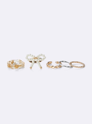 ビーズリボンリング5P 【レディース】 【グッズ】【GU公式/ジーユー】 【OFF WHITE】 ビーズリボンリング5P 【レディース】 【グッズ】【GU公式/ジーユー】 【OFF WHITE】