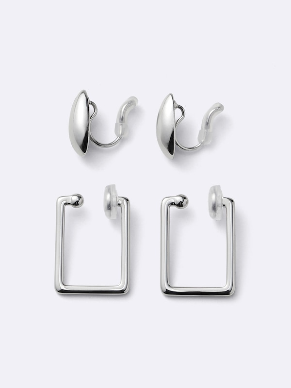 スクエアフープノンホールピアス2P