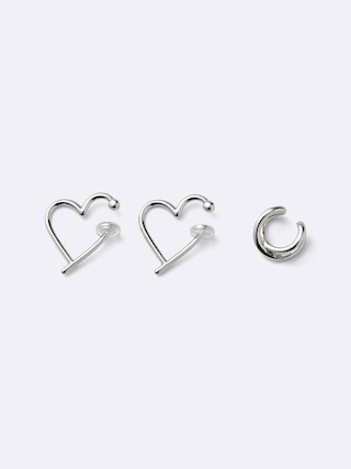 ハートフープノンホールピアス&イヤーカフ 【レディース】 【グッズ】【GU公式/ジーユー】 【SILVER】 ハートフープノンホールピアス&イヤーカフ 【レディース】 【グッズ】【GU公式/ジーユー】 【SILVER】