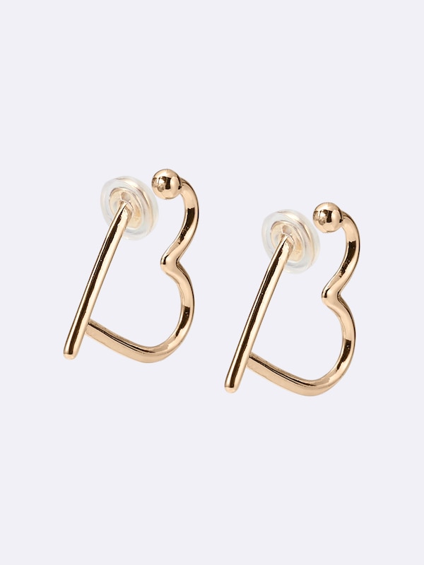 ハートフープノンホールピアス&イヤーカフ