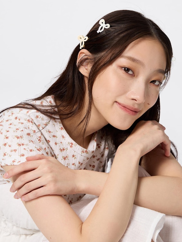 リボンミニヘアクリップ8P