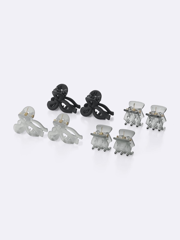 リボンミニヘアクリップ8P