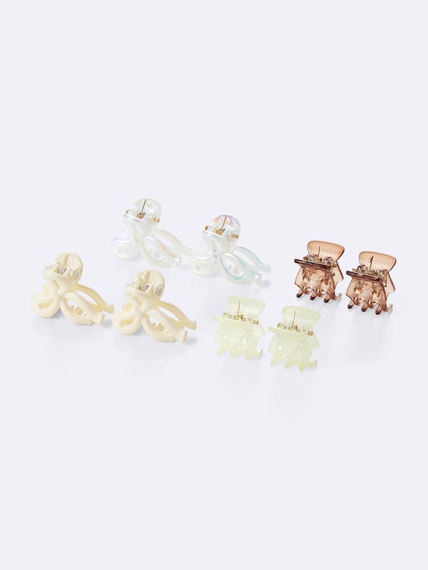 リボンミニヘアクリップ8P