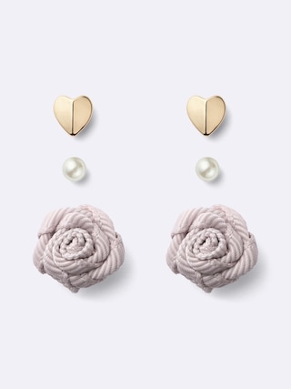 ローズモチーフピアス3P 【レディース】 【グッズ】【GU公式/ジーユー】 【PINK】 ローズモチーフピアス3P 【レディース】 【グッズ】【GU公式/ジーユー】 【PINK】
