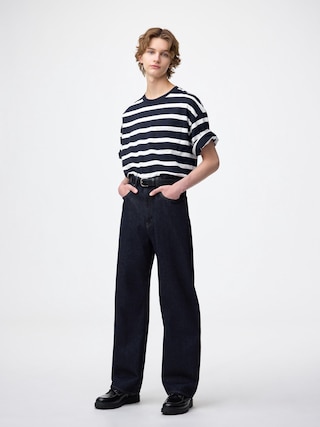 バギージーンズ+EC(丈長め80.0cm) 【メンズ】 【パンツ】【GU公式/ジーユー】 【NAVY】 バギージーンズ+EC(丈長め80.0cm) 【メンズ】 【パンツ】【GU公式/ジーユー】 【NAVY】