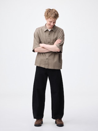 バレルレッグジーンズ(丈標準71.0~75.0cm) 【メンズ】 【パンツ】【GU公式/ジーユー】 【BLACK】 バレルレッグジーンズ(丈標準71.0~75.0cm) 【メンズ】 【パンツ】【GU公式/ジーユー】 【BLACK】