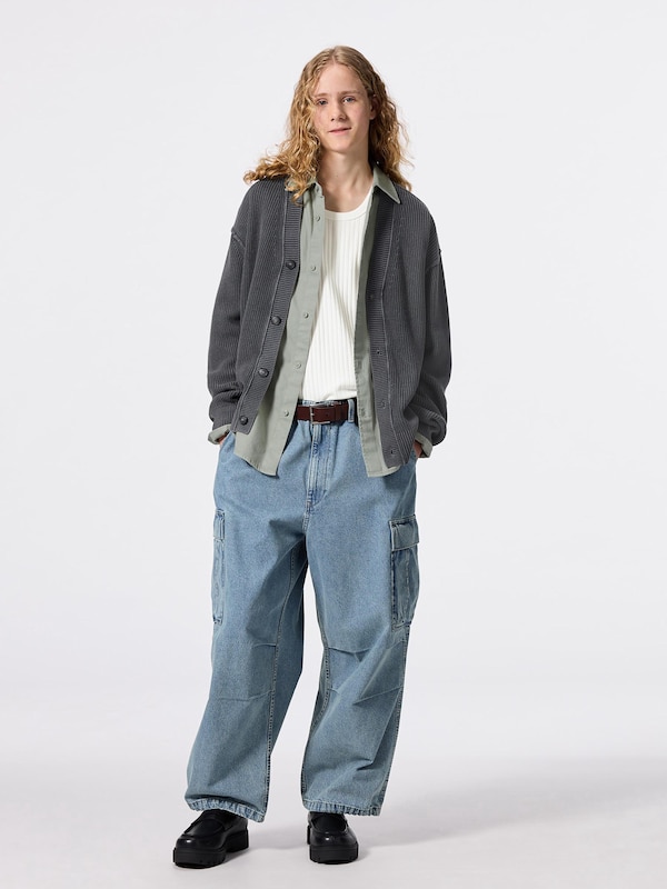 デニムスーパーワイドカーゴパンツ