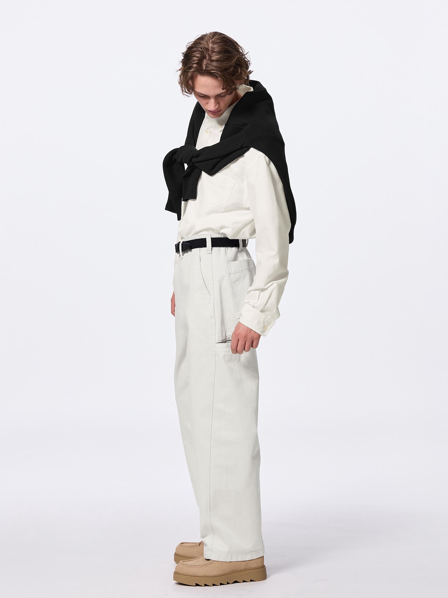 GU公式 | バレルレッグワークパンツ+EC(丈長め79.5cm)
