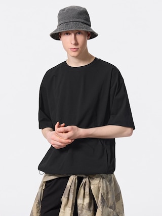 ドライストレッチオーバーサイズT(5分袖) 【メンズ】 【Tシャツ・スウェット】【GU公式/ジーユー】 【BLACK】 ドライストレッチオーバーサイズT(5分袖) 【メンズ】 【Tシャツ・スウェット】【GU公式/ジーユー】 【BLACK】