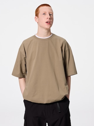 ドライストレッチオーバーサイズT(5分袖) 【メンズ】 【Tシャツ・スウェット】【GU公式/ジーユー】 【BROWN】 ドライストレッチオーバーサイズT(5分袖) 【メンズ】 【Tシャツ・スウェット】【GU公式/ジーユー】 【BROWN】