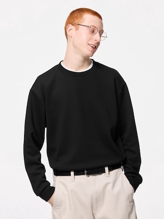 ダブルフェイスプルオーバー 【メンズ】 【Tシャツ・スウェット】【GU公式/ジーユー】 【BLACK】 ダブルフェイスプルオーバー 【メンズ】 【Tシャツ・スウェット】【GU公式/ジーユー】 【BLACK】
