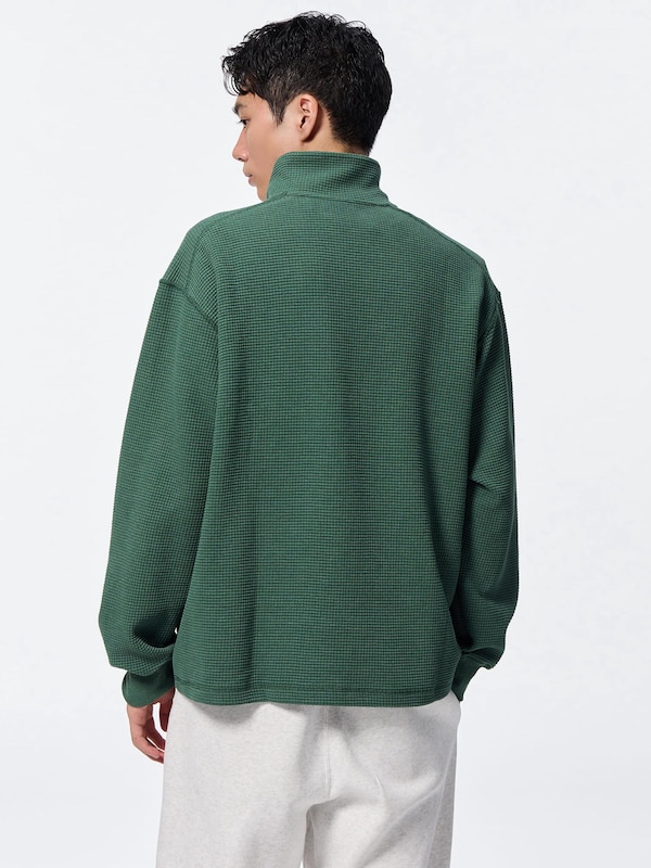 ヘビーワッフルハーフジッププルオーバー