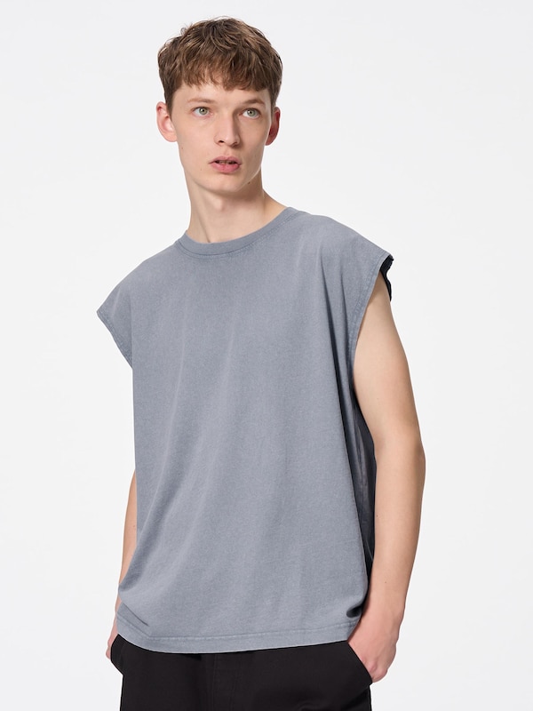 ウォッシュドスリーブレスT Q